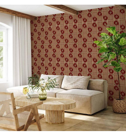 Tappezzeria murale - Red claws – irregular shapes on a paper background