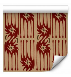 Tapisserie murale - Red claws – irregular shapes on a paper background