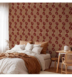 Tapisserie murale - Red claws – irregular shapes on a paper background