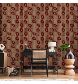 Tapisserie murale - Red claws – irregular shapes on a paper background