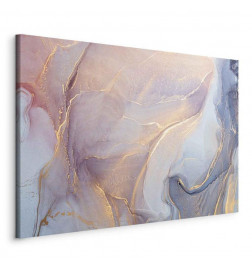 Canvas Print - Pink and blue marble - abstract watercolour with gold accents