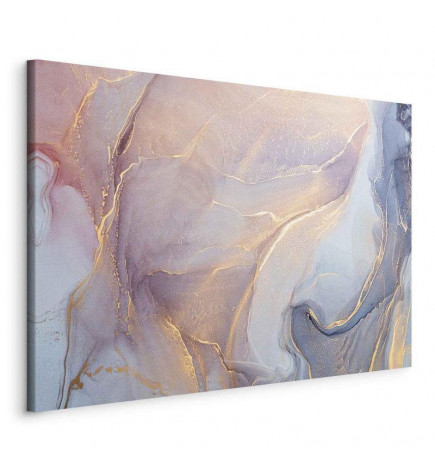Tablou - Pink and blue marble - abstract watercolour with gold accents