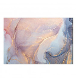 Cuadro - Pink and blue marble - abstract watercolour with gold accents
