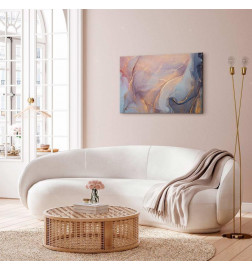 Seinapilt - Pink and blue marble - abstract watercolour with gold accents