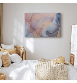 Taulu - Pink and blue marble - abstract watercolour with gold accents