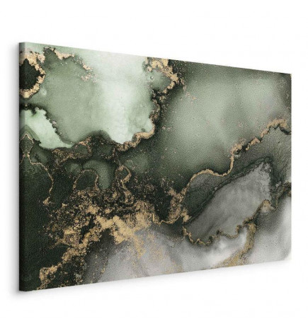 Glezna - Green watercolour - abstraction inspired by the structure of marble