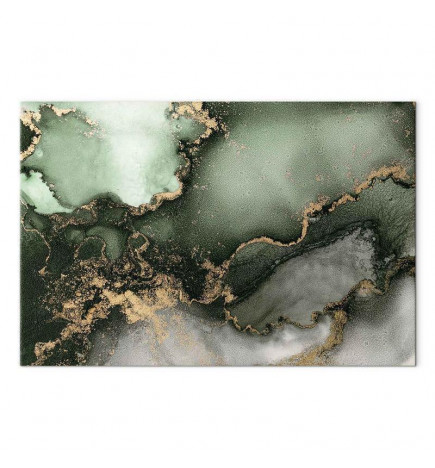 Glezna - Green watercolour - abstraction inspired by the structure of marble