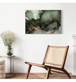 Tableau - Green watercolour - abstraction inspired by the structure of marble