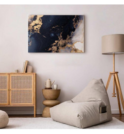 Slika - Marble and navy blue – abstract textured pattern inspired by the starry sky