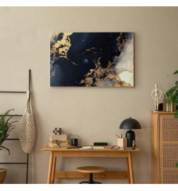 Cuadro - Marble and navy blue – abstract textured pattern inspired by the starry sky