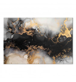 Schilderij - Golden explosions – abstract pattern inspired by marble