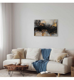 Leinwandbild - Golden explosions – abstract pattern inspired by marble