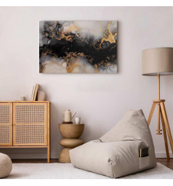 Leinwandbild - Golden explosions – abstract pattern inspired by marble