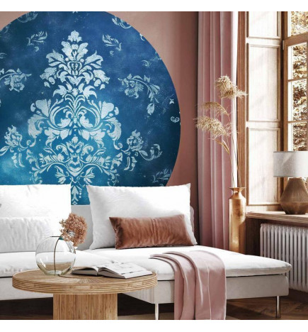 Apaļā fototapete - Retro ornament in faded blues
