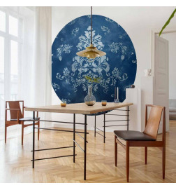 Round Wall Mural - Retro ornament in faded blues