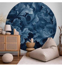 Fotomural redondo - Dense dark blue abstract ornaments