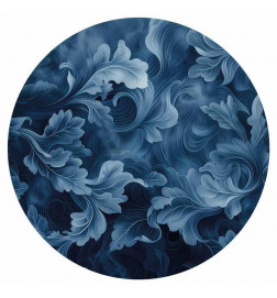 Round Wall Mural - Dense dark blue abstract ornaments