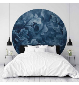 Ronde fotobehang - Dense dark blue abstract ornaments