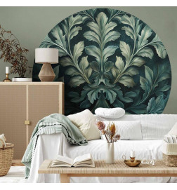Carta da parati rotondi - Victorian leaves in dark greens