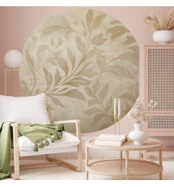 Papier Peint rond - Sand leaves and vines