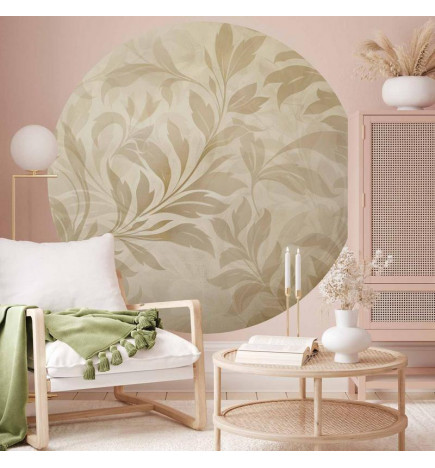 Ronde fotobehang - Sand leaves and vines