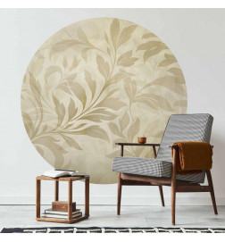 Round Wall Mural - Sand leaves and vines