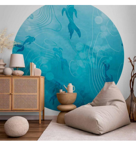 Round Wall Mural - Japanese pond