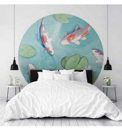 Mural de parede redondo - Pond in Japan
