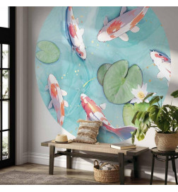 Ronde fotobehang - Pond in Japan