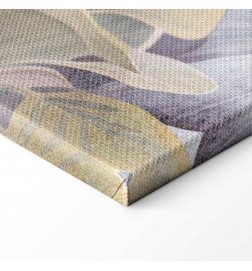 Canvas Print - Heron wading in a pond - illustration in bright colours