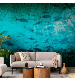 Foto tapete - A shoal of dark fish