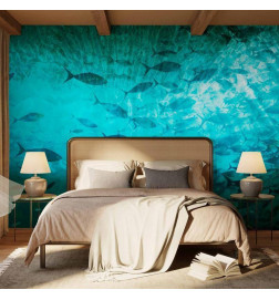 Fototapeta - A shoal of dark fish