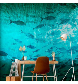 Fototapeta - A shoal of dark fish