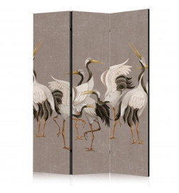 Paravan - Crane dance - bright silhouettes of birds on a warm grey background with texture