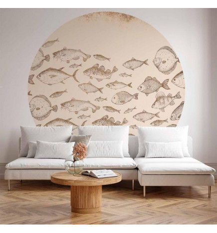 Apaļā fototapete - Subtle fish