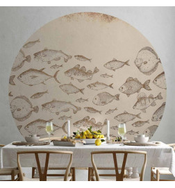 Pyöreä seinämaalaus - Subtle fish