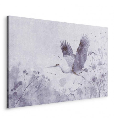 Taulu - Majestic flight - a crane in flight in monochrome