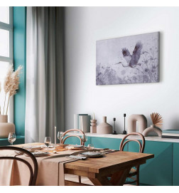 Glezna - Majestic flight - a crane in flight in monochrome