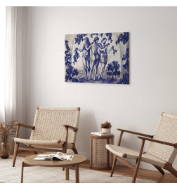 Slika - Ancient vineyard - three women in a portal painted with blue ink