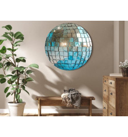 Tableau rond - Sky blue disco ball