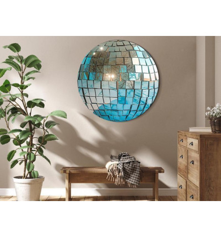 Cuadro redondo - Sky blue disco ball