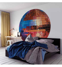 Carta da parati rotondi - Old gold disco ball