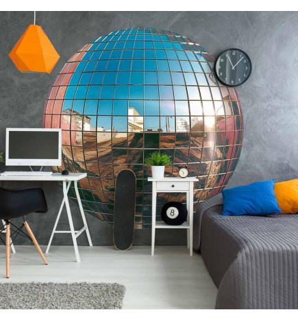Apvalus fototapetas - Platinum disco ball