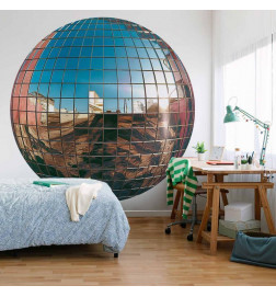 Papier Peint rond - Platinum disco ball