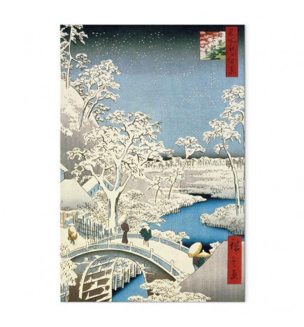 XXL slika - Utagawa Hiroshige – Drum bridge and Setting Sun Hill at Meguro