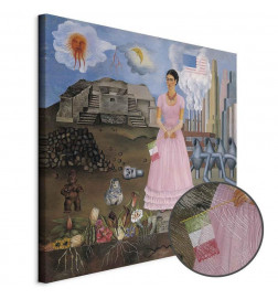 Leinwandbild - Frida Kahlo – Self-Portrait on the Borderline Between Mexico and the United States