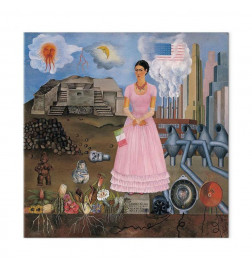 Schilderij - Frida Kahlo – Self-Portrait on the Borderline Between Mexico and the United States
