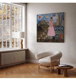 Quadro - Frida Kahlo – Self-Portrait on the Borderline Between Mexico and the United States