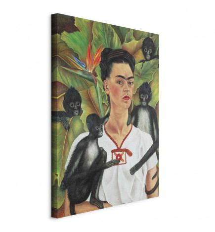 Canvas Print - Frida Kahlo – Self-Portrait with Monkeys