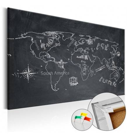 68,00 € Decorative Pinboard - Travel broadens the Mind [Cork Map]